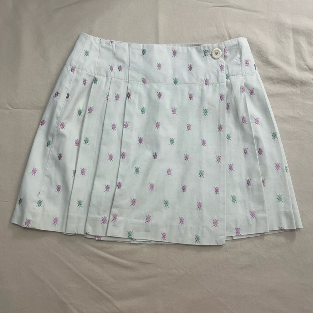 Lilly Pulitzer Vintage Preppy Khaki Pleated Mini Wrap Skirt Size 6
